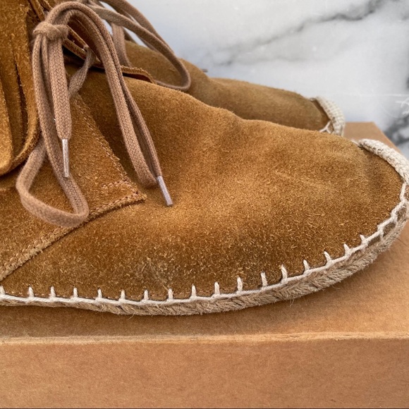 Saint Laurent Tan Suede Fringe Espadrille desert boot booties IT 39.5 US 9.5 - Picture 9 of 16